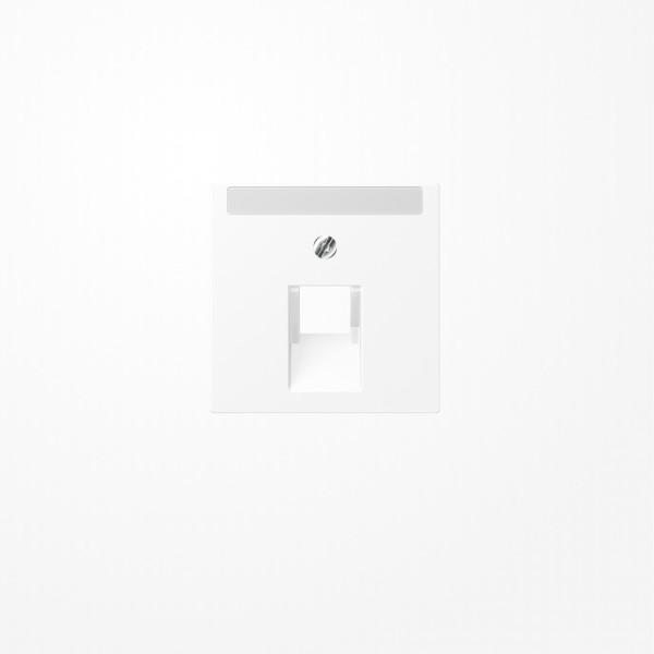 Jung A569-1NAPLUAWWM Abdeckung für IAE/UAE-Anschlussdosen 1x8-polig, mit Schriftfeld, Thermoplast lackiert, Serie A, schneeweiß matt