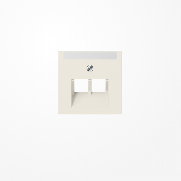 Jung A569-2NAPLUA Abdeckung für IAE/UAE-Anschlussdosen 2x8-polig, mit Schriftfeld, Thermoplast, Serie AS, weiß