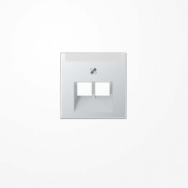 Jung A569-2NAPLUAAL Abdeckung für IAE/UAE-Anschlussdosen 2x8-polig, mit Schriftfeld, Thermoplast lackiert, Serie A, aluminium