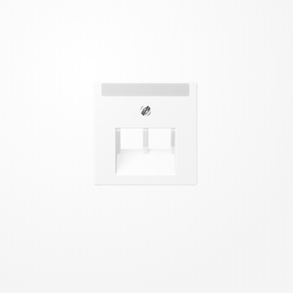 Jung A569-2NAPLUAWWM Abdeckung für IAE/UAE-Anschlussdosen 2x8-polig, mit Schriftfeld, Thermoplast lackiert, Serie A, schneeweiß matt