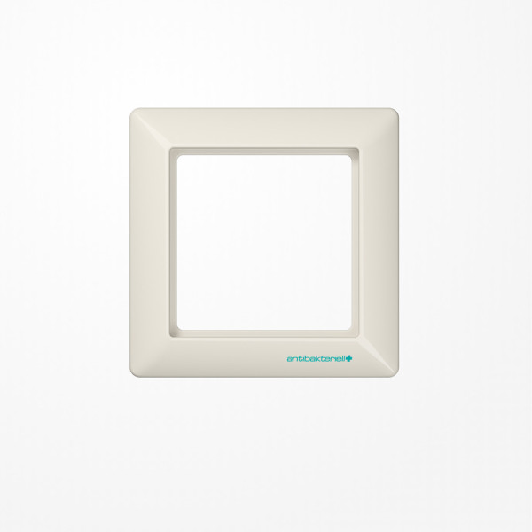 Jung ABAS581 Rahmen 1fach, senkrechte und waagerechte Montage, Duroplast antibakteriell, AS 500 antibakteriell, weiß