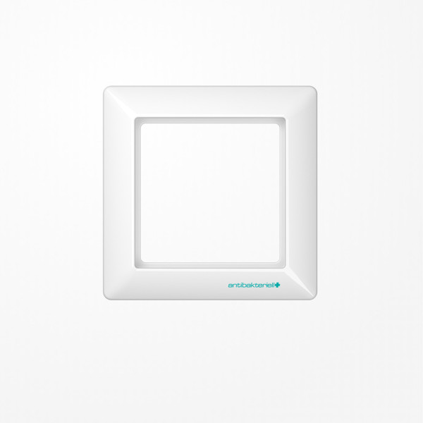 Jung ABAS581WW Rahmen 1fach, senkrechte und waagerechte Montage, Duroplast antibakteriell, AS 500 antibakteriell, alpinweiß