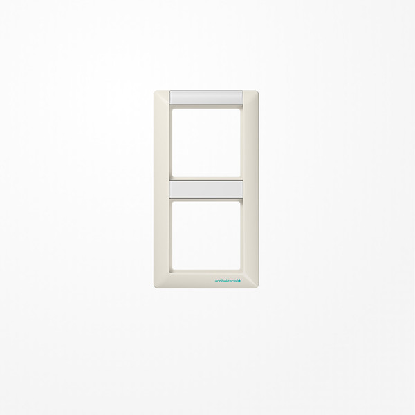 Jung ABAS582NA Rahmen 2fach, mit Schriftfeld, senkrechte Montage, Duroplast antibakteriell, AS 500 antibakteriell, weiß