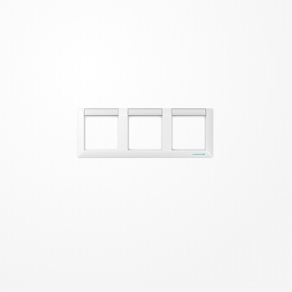 Jung ABAS5830NAWW Rahmen 3fach, mit Schriftfeld, waagerechte Montage, Duroplast antibakteriell, AS 500 antibakteriell, alpinweiß