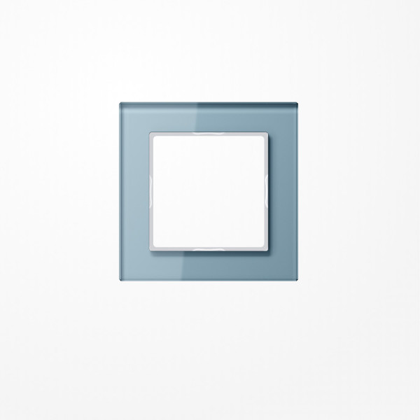 Jung AC581GLBLGR Glasrahmen 1fach, senkrechte und waagerechte Montage, Glas, A CREATION, blaugrau