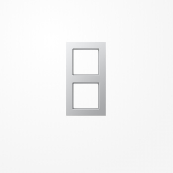 Jung AC582AL Rahmen 2fach, senkrechte und waagerechte Montage, Duroplast lackiert, A CREATION, aluminium