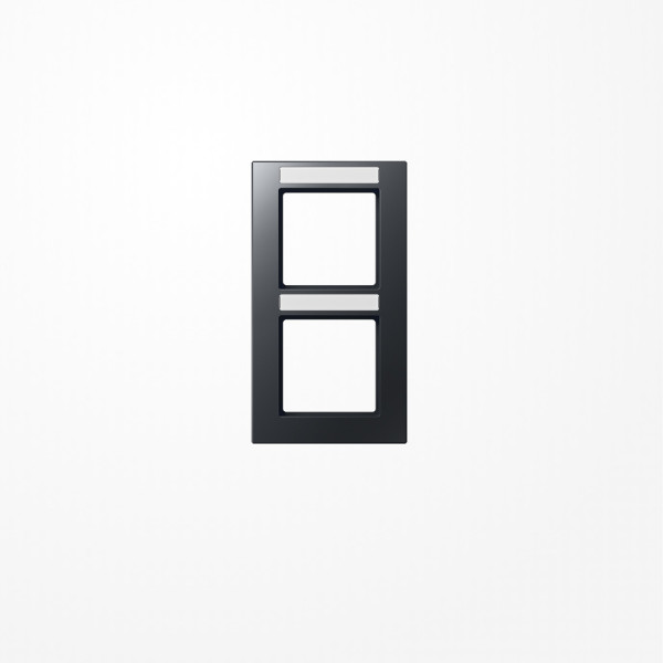 Jung AC582BFNAANM Rahmen 2fach, mit Schriftfeld, senkrechte Montage, Thermoplast lackiert, A CREATION, anthrazit matt