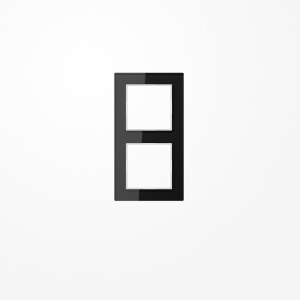 Jung AC582GLSW Glasrahmen 2fach, senkrechte und waagerechte Montage, Glas, A CREATION, schwarz (Glas)