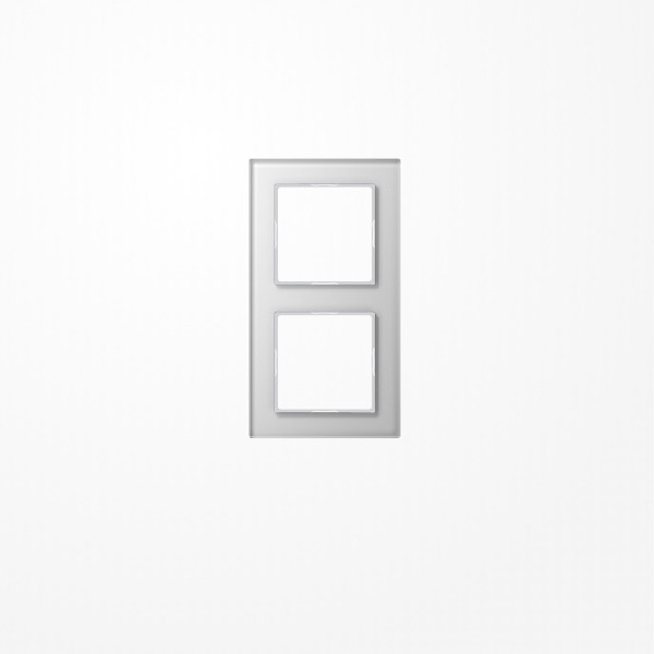 Jung AC582GLWW Glasrahmen 2fach, senkrechte und waagerechte Montage, Glas, A CREATION, alpinweiß (Glas)