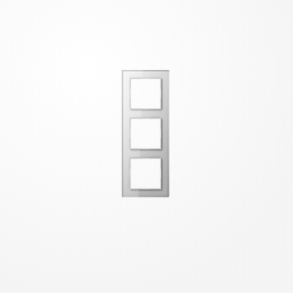 Jung AC583GLWW Glasrahmen 3fach, senkrechte und waagerechte Montage, Glas, A CREATION, alpinweiß (Glas)