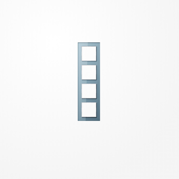 Jung AC584GLBLGR Glasrahmen 4fach, senkrechte und waagerechte Montage, Glas, A CREATION, blaugrau