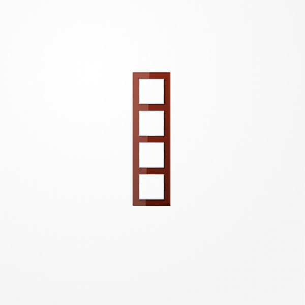 Jung AC584GLRT Glasrahmen 4fach, senkrechte und waagerechte Montage, Glas, A CREATION, rot