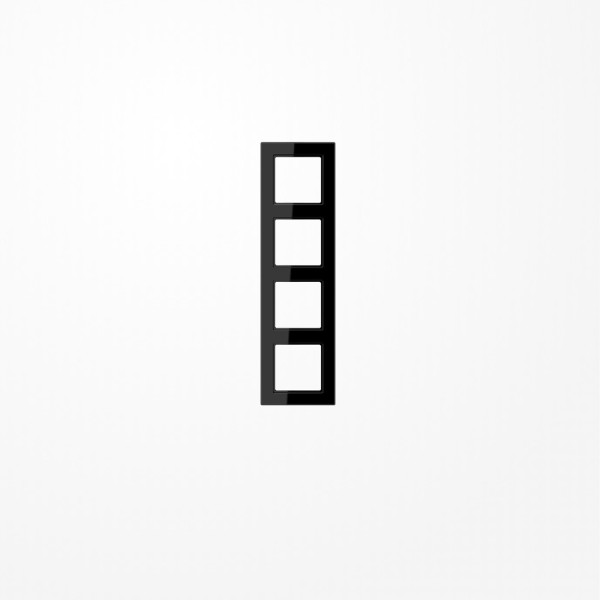 Jung AC584SW Rahmen 4fach, senkrechte und waagerechte Montage, Duroplast, A CREATION, schwarz