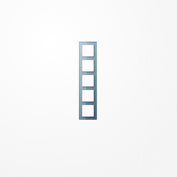 Jung AC585GLBLGR Glasrahmen 5fach, senkrechte und waagerechte Montage, Glas, A CREATION, blaugrau