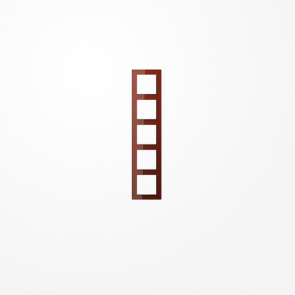 Jung AC585GLRT Glasrahmen 5fach, senkrechte und waagerechte Montage, Glas, A CREATION, rot