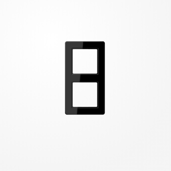 Jung AF582BFSW Rahmen 2fach, senkrechte und waagerechte Montage, Thermoplast, A FLOW, schwarz