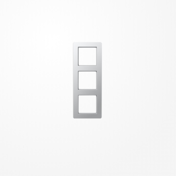 Jung AF583BFAL Rahmen 3fach, senkrechte und waagerechte Montage, Thermoplast lackiert, A FLOW, aluminium