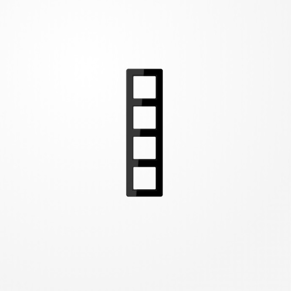 Jung AF584BFSW Rahmen 4fach, senkrechte und waagerechte Montage, Thermoplast, A FLOW, schwarz