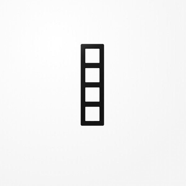 Jung AF584BFSWM Rahmen 4fach, senkrechte und waagerechte Montage, Thermoplast lackiert, A FLOW, graphitschwarz matt