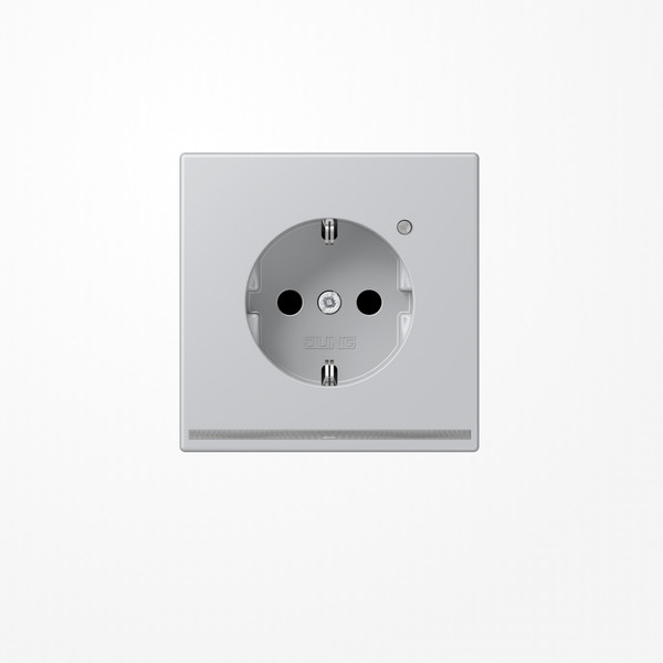 Jung AL1520-OLNW SCHUKO-Steckdose, 16 A 250 V ~, mit LED-Orientierungslicht, SAFETY+, Serie LS, Aluminium