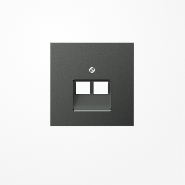 Jung AL2969-2UAAN Abdeckung für IAE/UAE-Anschlussdosen 2x8-polig, Aluminium lackiert, Serie LS, anthrazit