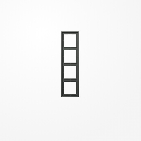 Jung AL2984AN Rahmen 4fach, senkrechte und waagerechte Montage, Aluminium lackiert, LS 990, anthrazit (lackiertes Aluminium)