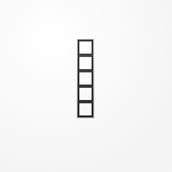 Jung AL2985 Rahmen 5fach, senkrechte und waagerechte Montage, LS 990, Aluminium