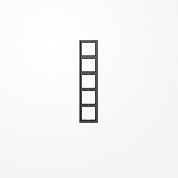 Jung AL2985AN Rahmen 5fach, senkrechte und waagerechte Montage, Aluminium lackiert, LS 990, anthrazit (lackiertes Aluminium)