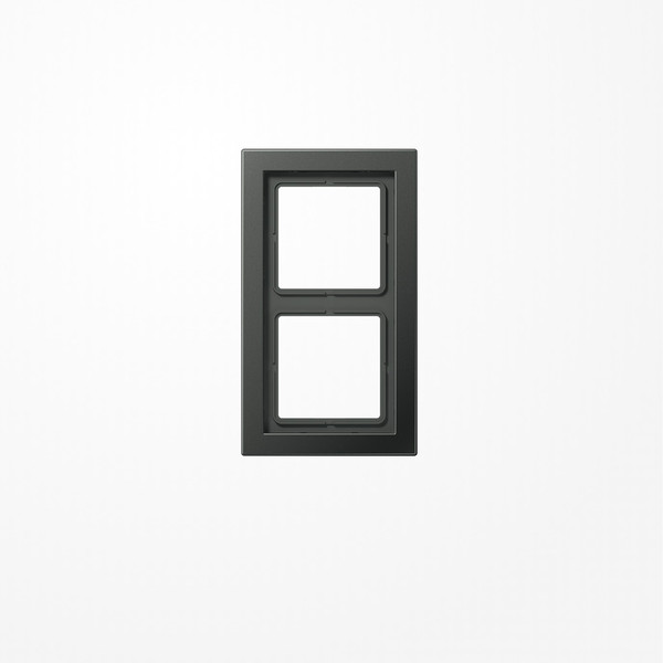 Jung ALD2982AN Rahmen 2fach, senkrechte und waagerechte Montage, Aluminium lackiert, LS-DESIGN, anthrazit (lackiertes Aluminium)