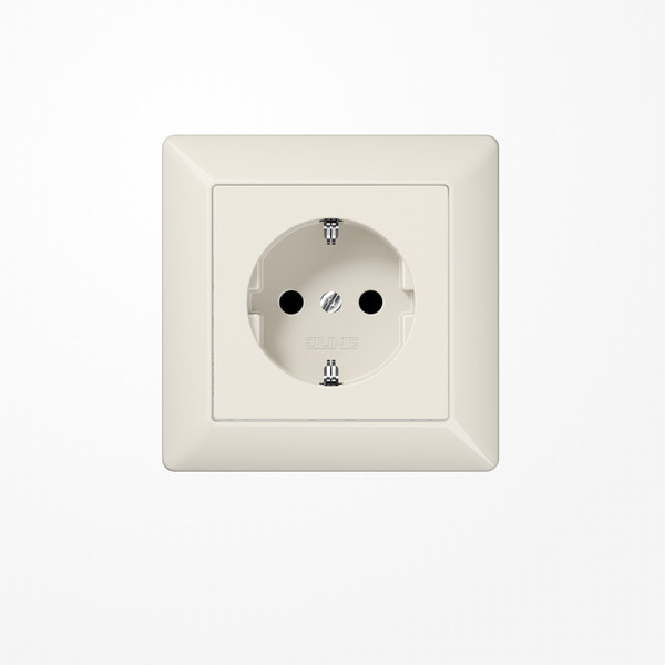 Jung AS1520 SCHUKO-Steckdose, 16 A 250 V ~, mit Rahmen, Duroplast, Serie AS, weiß