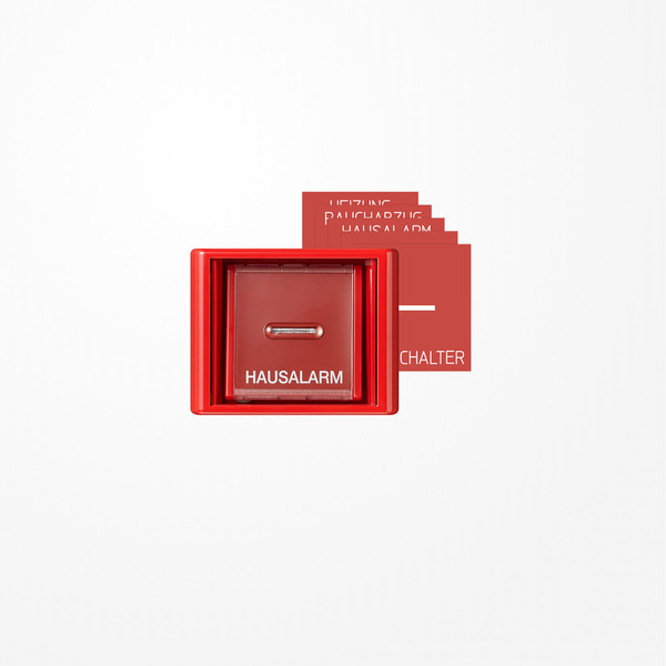 Jung AS561GLRT Abdeckung mit Glasscheibe, Serie AS, rot