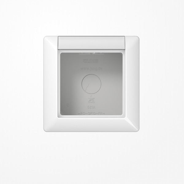 Jung AS581ANAWW Aufputz-Kappe 1fach mit Schriftfeld, Thermoplast, Serie AS/A, alpinweiß