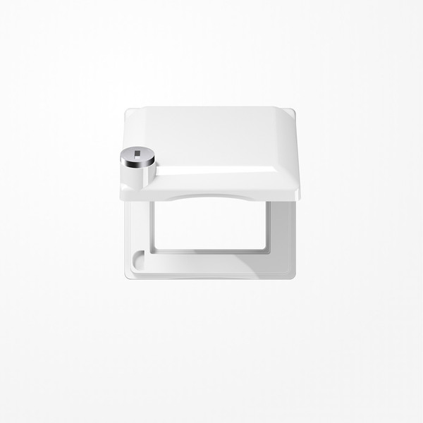 Jung AS581BFKLSLWW Klappdeckel mit Rahmen, 1fach, AS 500, alpinweiß