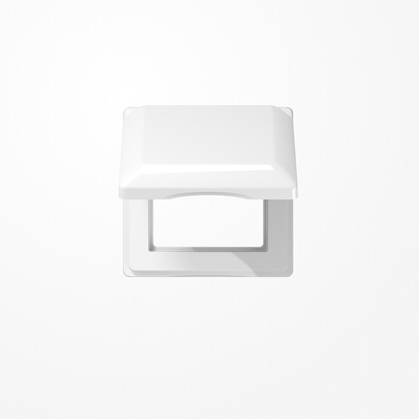 Jung AS581BFKLWW Klappdeckel (mit Rückstellfeder) mit Rahmen, 1fach, AS 500, alpinweiß