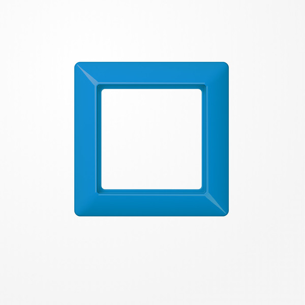 Jung AS581GLBL Rahmen 1fach, senkrechte und waagerechte Montage, Thermoplast, AS 500, blau