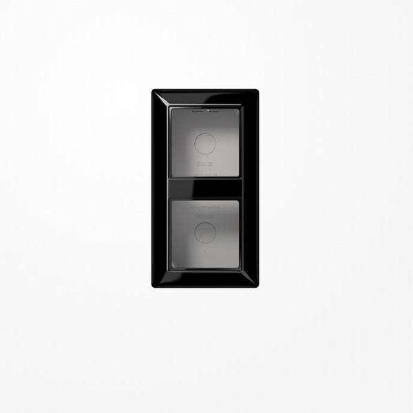 Jung AS582ASW Aufputz-Kappe 2fach, Duroplast, Serie AS, schwarz