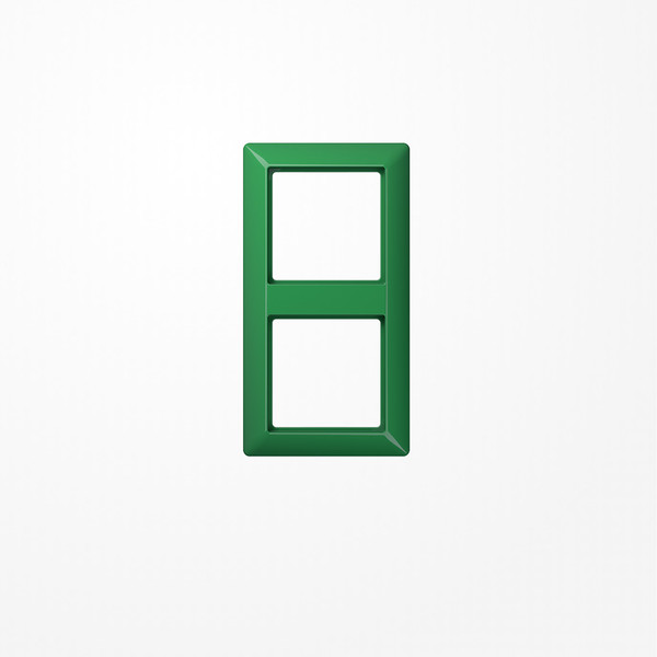 Jung AS582BFGN Rahmen 2fach, senkrechte und waagerechte Montage, Thermoplast, AS 500, grün (für SV)