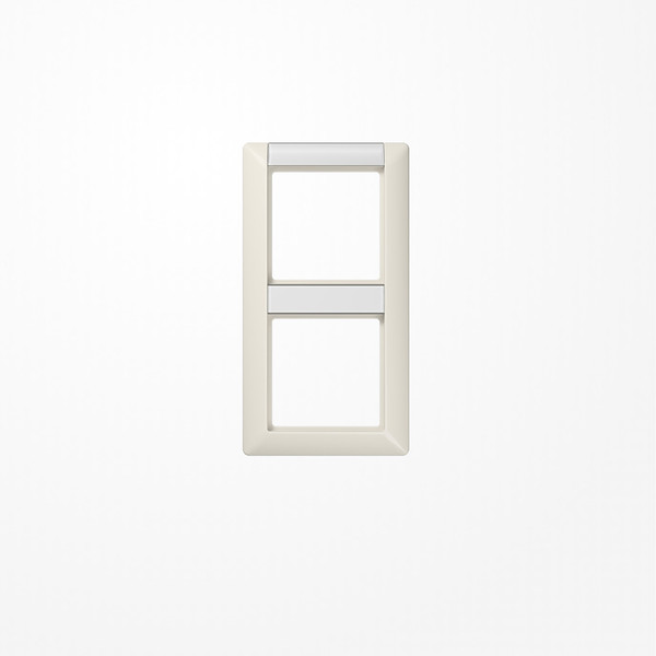 Jung AS582NA Rahmen 2fach, mit Schriftfeld, senkrechte Montage, Duroplast, AS 500, weiß