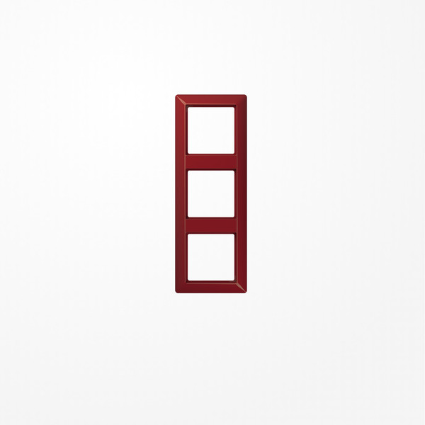 Jung AS583BFRT Rahmen 3fach, senkrechte und waagerechte Montage, Thermoplast, AS 500, rot