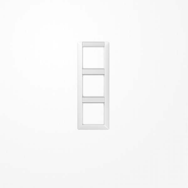 Jung AS583NAWW Rahmen 3fach, mit Schriftfeld, senkrechte Montage, Duroplast, AS 500, alpinweiß