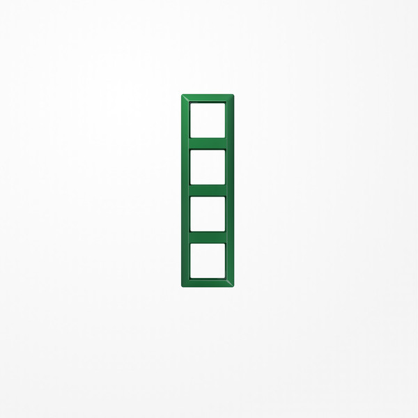 Jung AS584BFGN Rahmen 4fach, senkrechte und waagerechte Montage, Thermoplast, AS 500, grün (für SV)