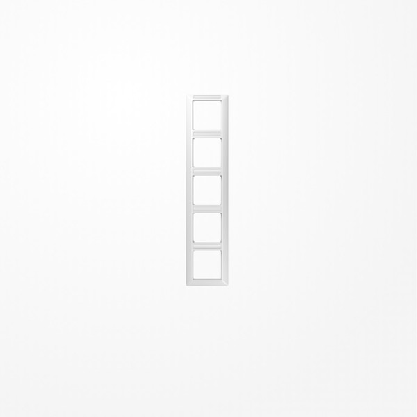 Jung AS585BFINAWW Rahmen 5fach, mit Fenster (sprühnebeldicht), senkrechte Montage, Thermoplast, AS 500, alpinweiß