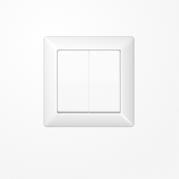 Jung AS590-5WW Serienwippe mit Rahmen, Duroplast, Serie AS, alpinweiß