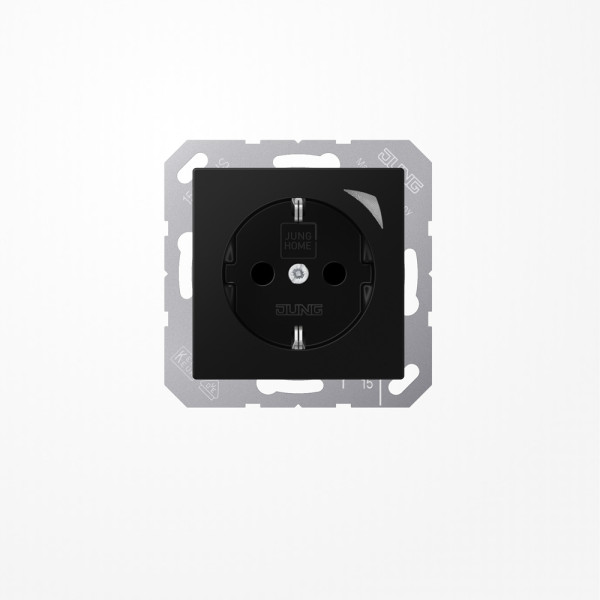 Jung BTA1521SSWM JUNG HOME SCHUKO Steckdose, 16 A 250 V ~, mit Funktionsanzeige, SAFETY+, Serie A, graphitschwarz matt