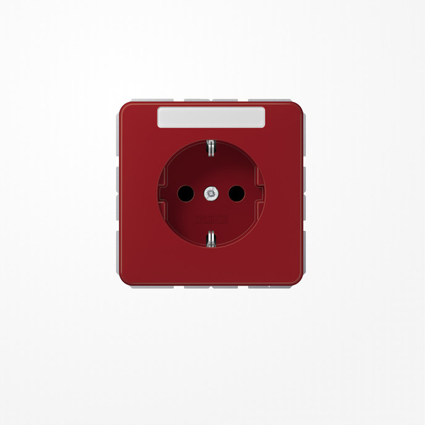 Jung CD1520BFKINART SCHUKO-Steckdose, 16 A 250 V ~, mit Schriftfeld, SAFETY+, Thermoplast, Serie CD, rot