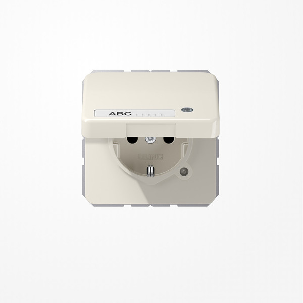 Jung CD1520NAKLKO SCHUKO-Steckdose, 16 A 250 V ~, mit Funktionsanzeige, mit Schriftfeld, SAFETY+, Klappdeckel, Thermoplast, Serie CD, weiß