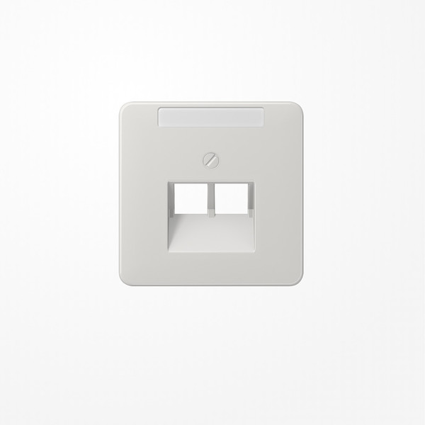 Jung CD569-2NAUALG Abdeckung für IAE/UAE-Anschlussdosen, 2x8-polig, mit Schriftfeld, Serie CD, lichtgrau