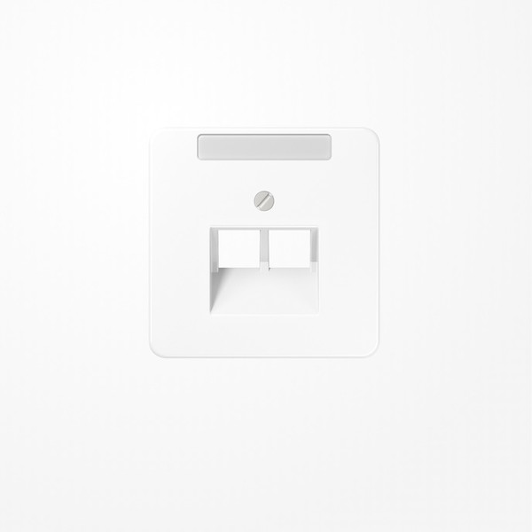 Jung CD569-2NAUAWW Abdeckung für IAE/UAE-Anschlussdosen, 2x8-polig, mit Schriftfeld, Serie CD, alpinweiß