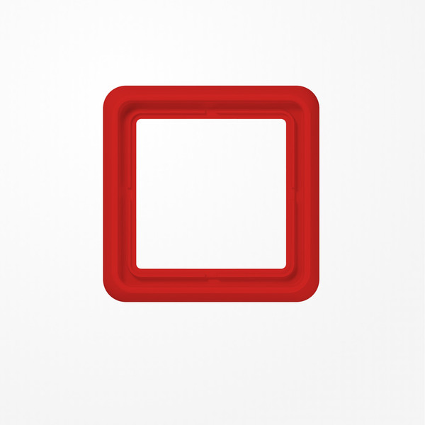 Jung CD581GLRT Rahmen 1fach, senkrechte und waagerechte Montage, Thermoplast, CD 500, rot