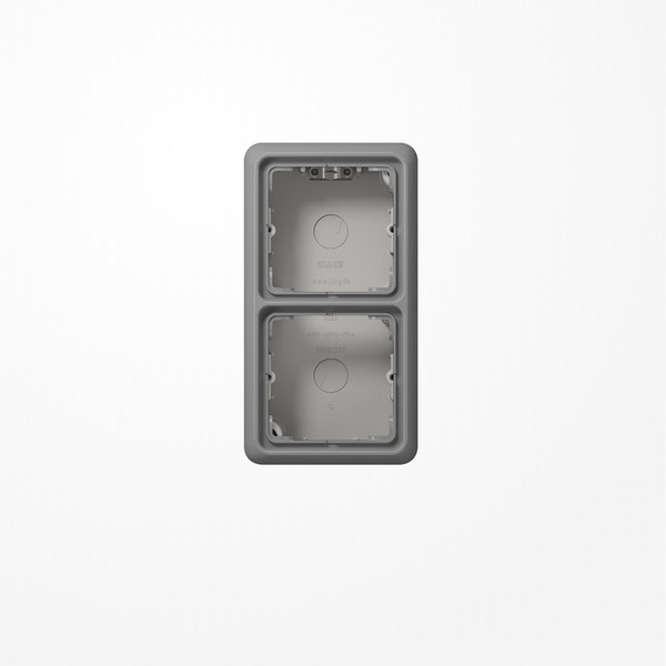 Jung CD582AGR Aufputz-Kappe 2fach, Duroplast, Serie CD, grau